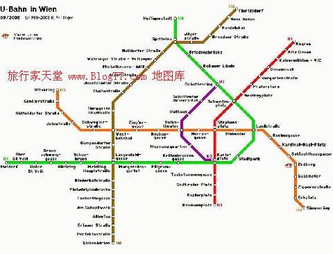 维也纳地铁地图,奥地利地图高清中文版