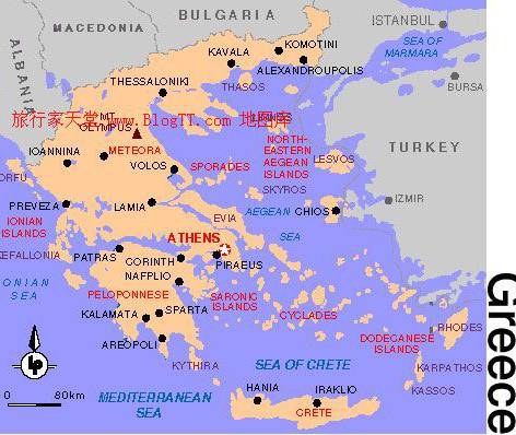 希腊旅游指南map地图,希腊地图高清中文版