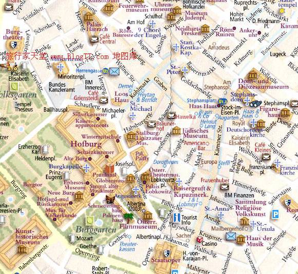 维也纳景点分布图,奥地利地图高清中文版
