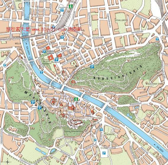 萨尔茨堡地图,奥地利地图高清中文版