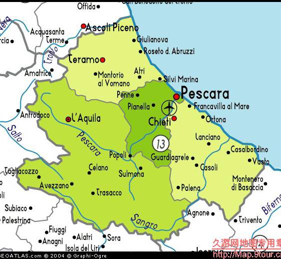 意大利佩斯卡拉地图,意大利地图高清中文版