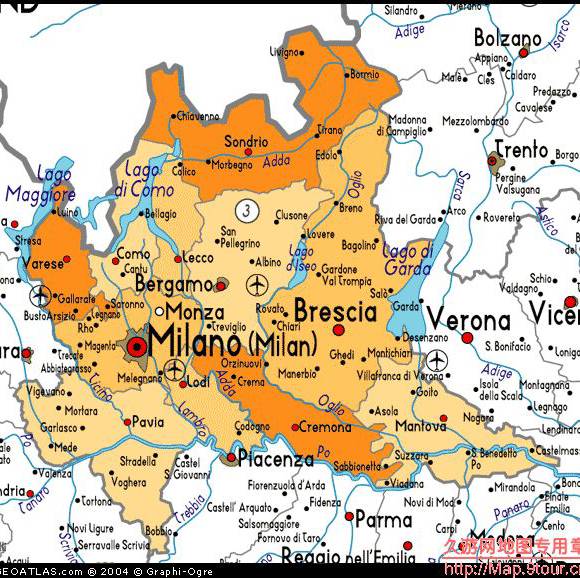 意大利米兰地图
