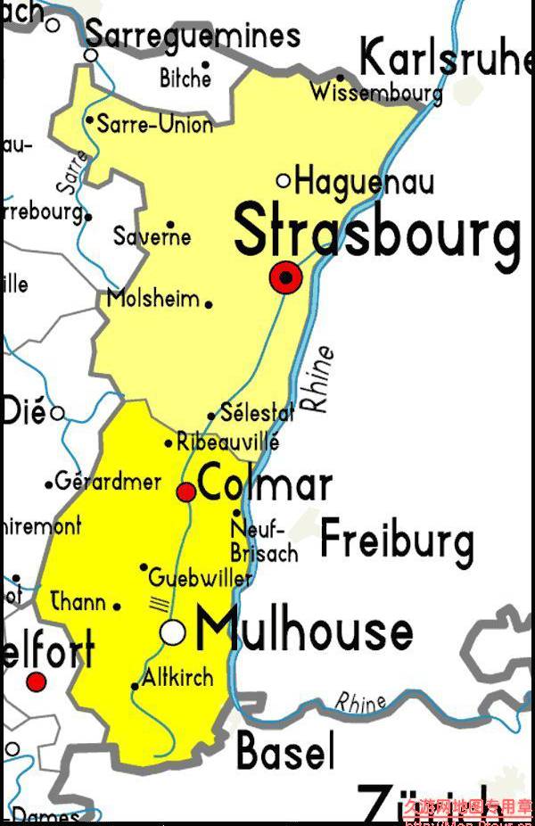 法国Alsace地图