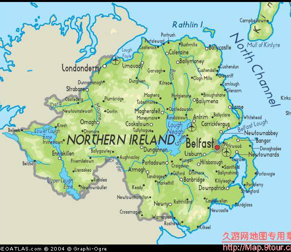 英国北爱尔兰地图,英国地图高清中文版