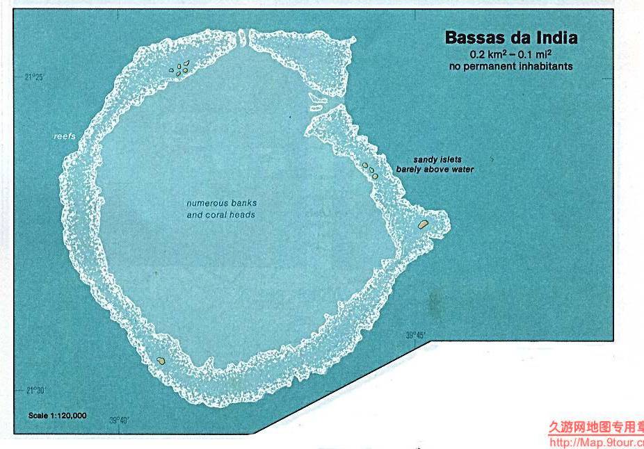 法国Bassas da India诸岛地图