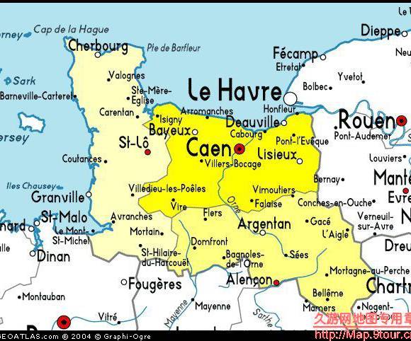 法国Basse-Normandie地图,法国地图高清中文版