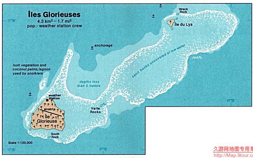 法国Iles glorieuses岛地图
