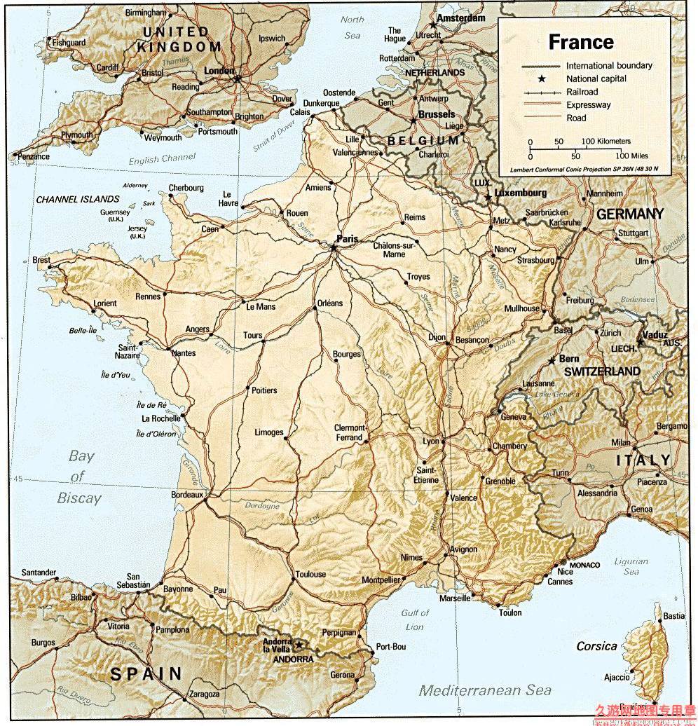 法国地形交通图