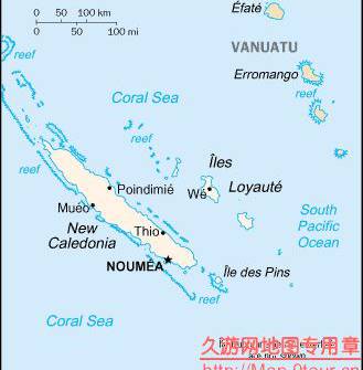 新喀里多尼亚政区图