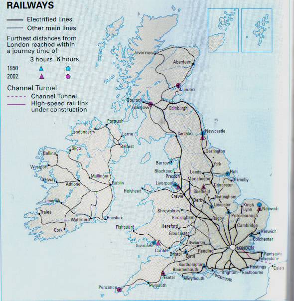 英国的铁路地图