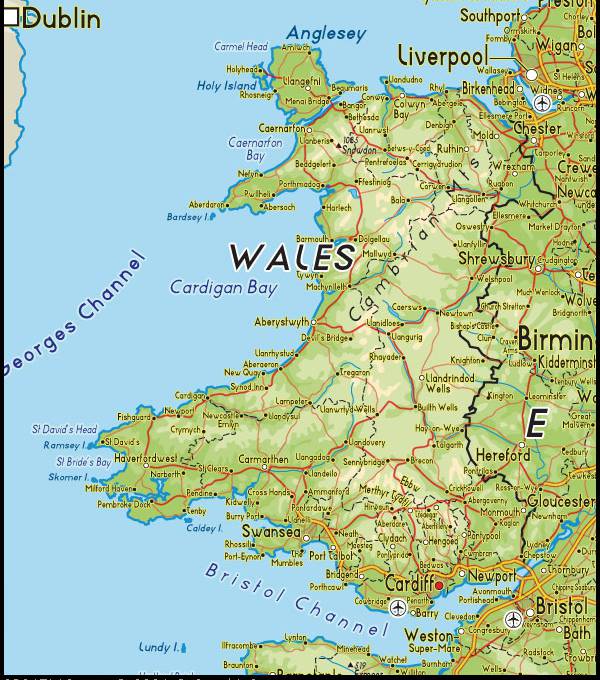 威尔士地图,英国地图高清中文版