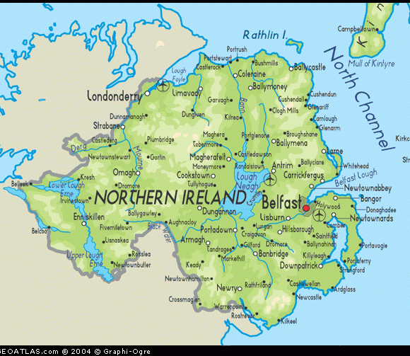 北爱尔兰地图