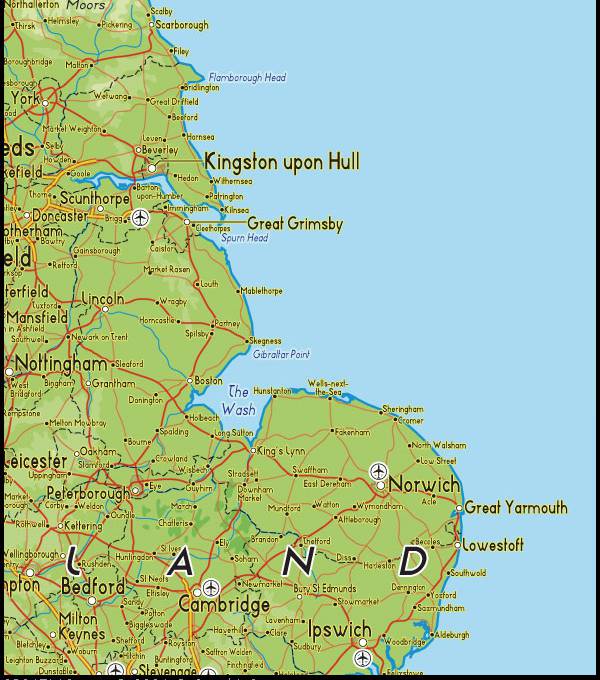 东北英格兰地图