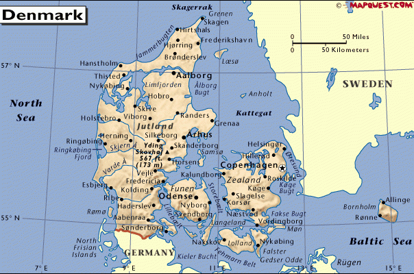 丹麦王国地图,丹麦地图高清中文版