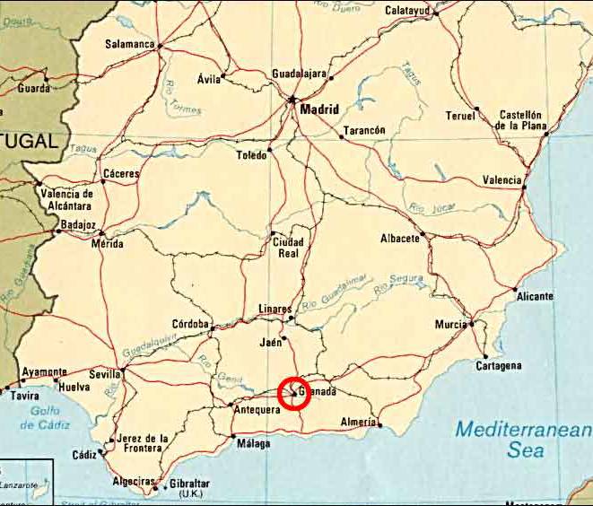 西班牙-格拉那达地图,西班牙地图高清中文版
