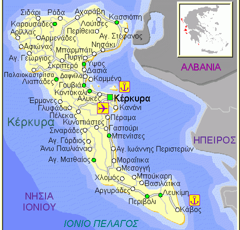 希腊-科孚地图,希腊地图高清中文版