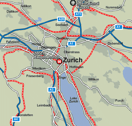 瑞士-蘇黎世地图