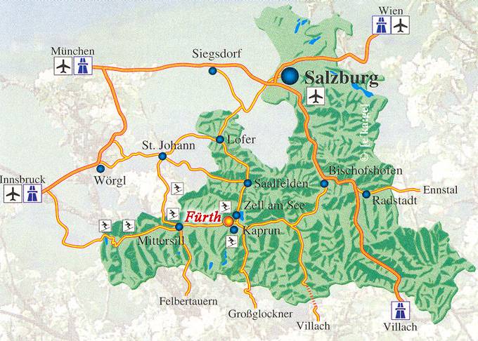 奥地利- 萨尔茨堡地图