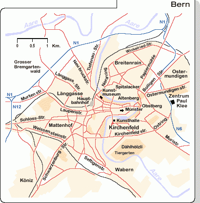 瑞士-伯尔尼地图
