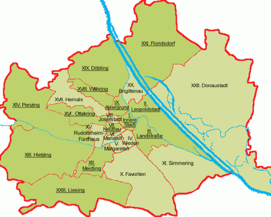 奥地利-维也纳地图