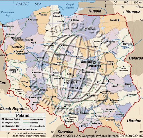 波兰地图,波兰地图高清中文版
