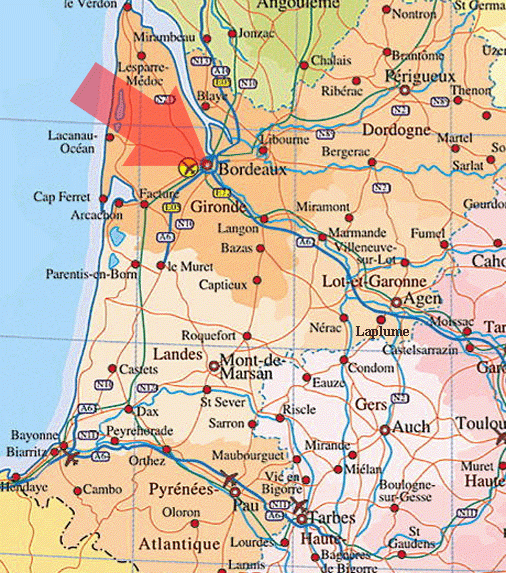 法国-波尔多地图