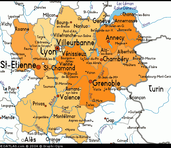 法国-里昂地图