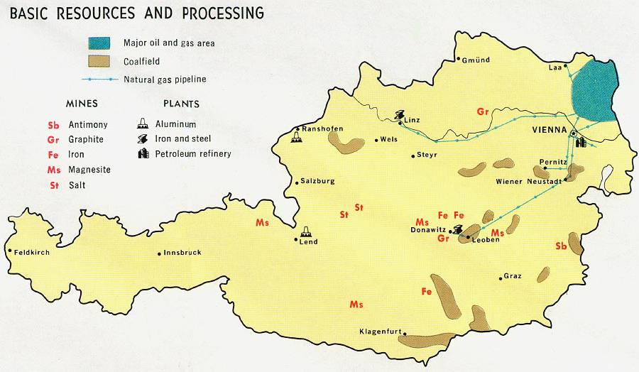 奥地利资源分布图