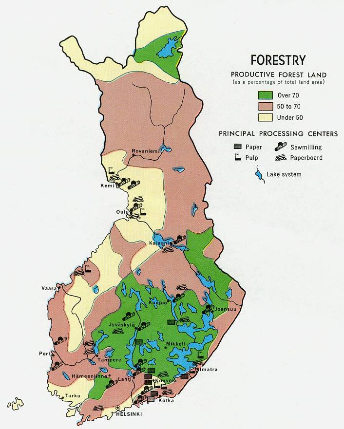芬兰地图森林分布图