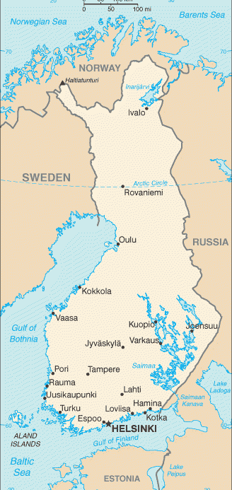 芬兰地图finland