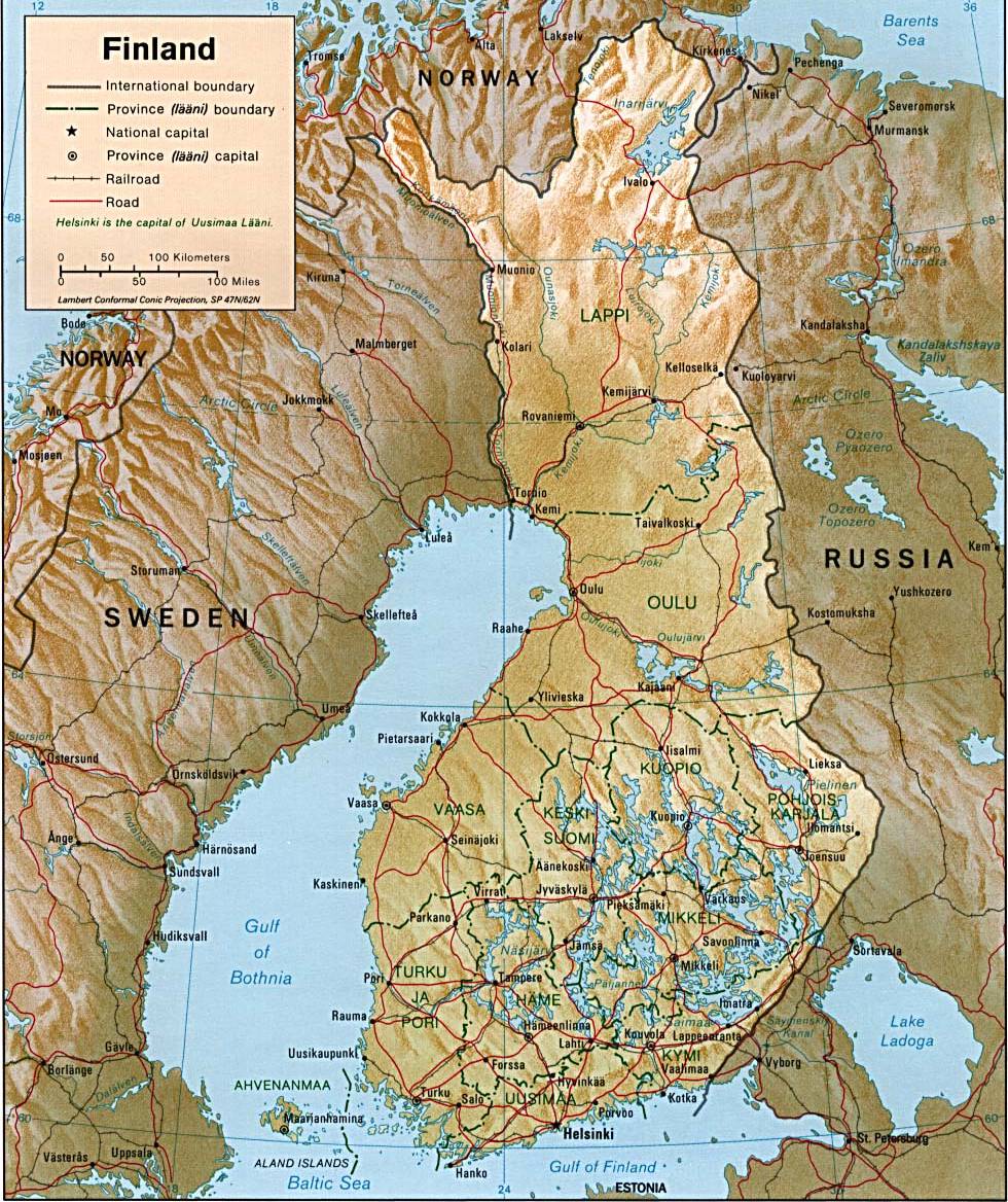 芬兰地图finland