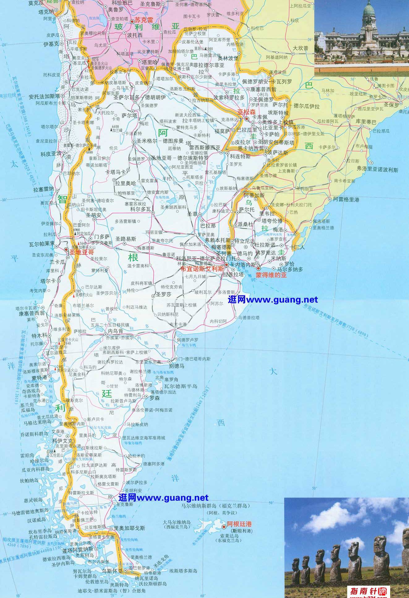 南美洲阿根廷地图