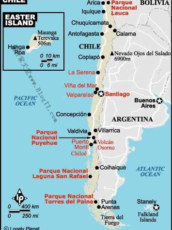 智利旅行地图
