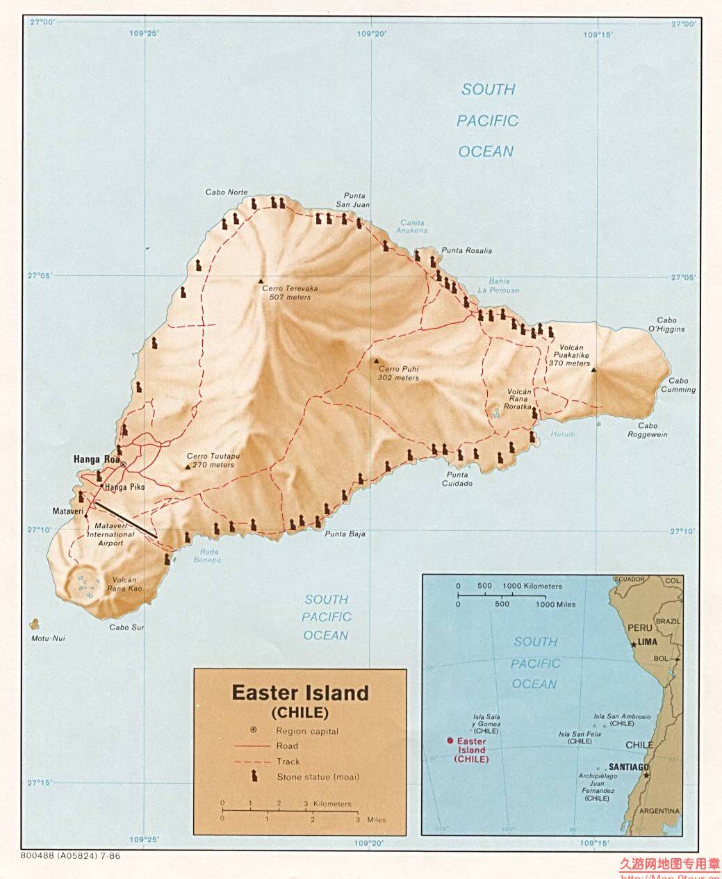 智利Easter Island地图