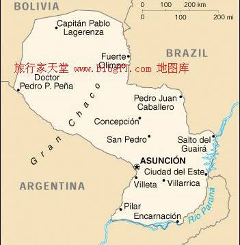 巴拉圭地图,巴拉圭地图高清中文版