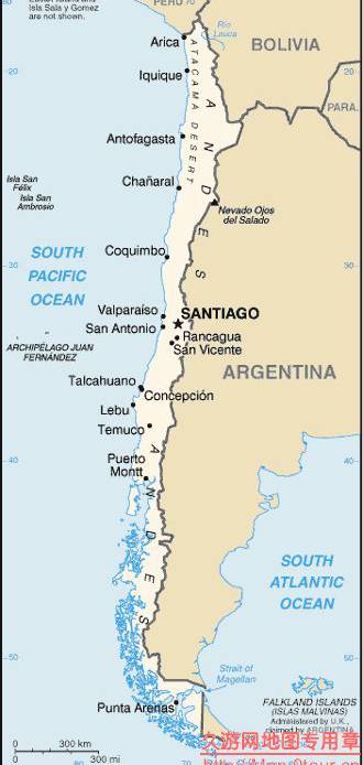 智利各大城市地图,智利地图高清中文版