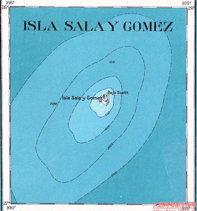 智利Sala Y Gomez岛地图,智利地图高清中文版