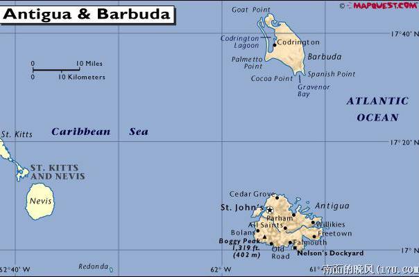 安提瓜和巴布达地图