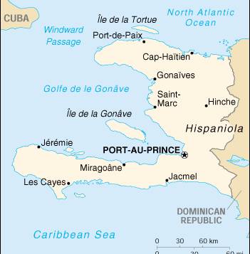 海地英语地图,海地地图高清中文版