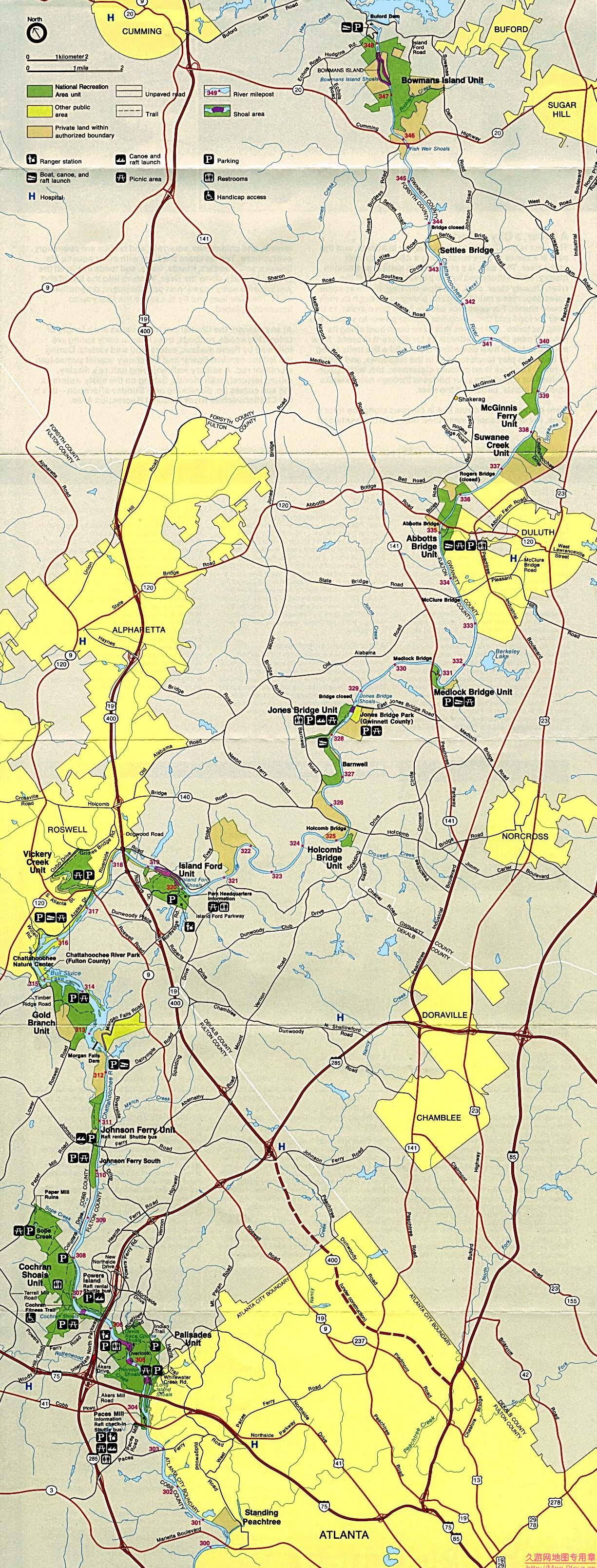 美国佐治亚州Cattahoochee River Park地图