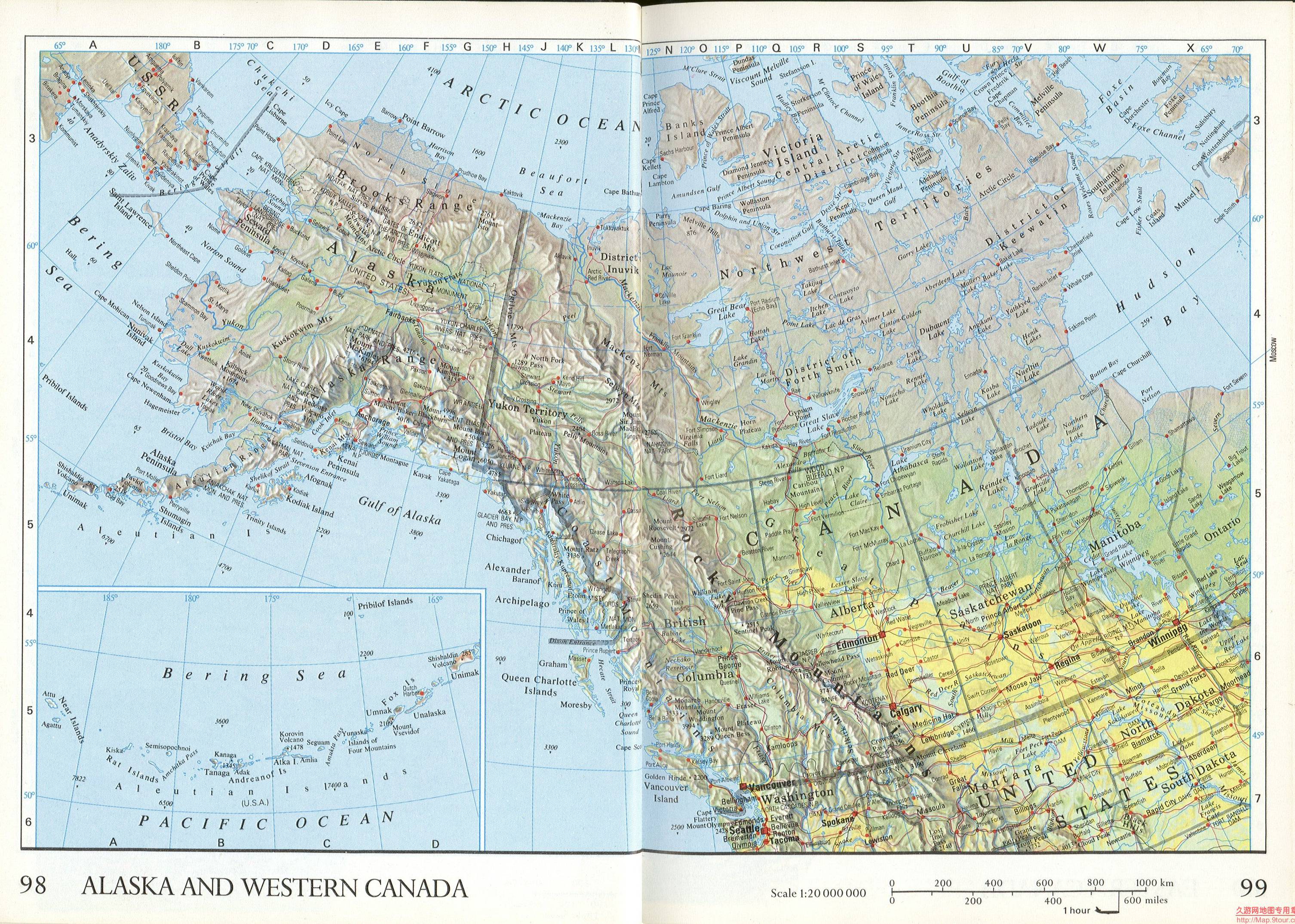加拿大西部地图