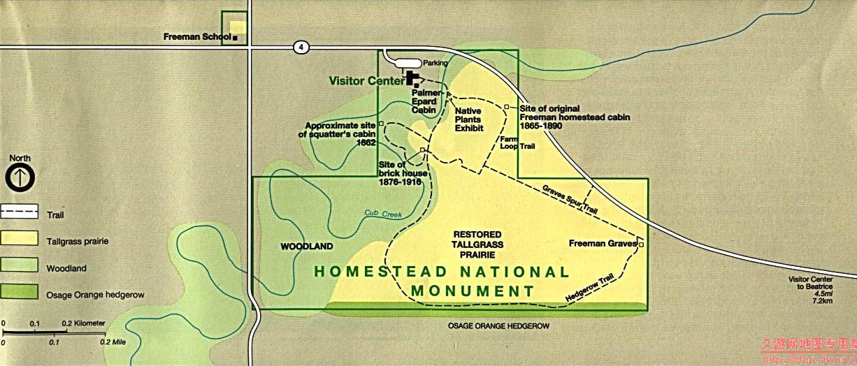 美国Nebraska州Homestead National Monument地图