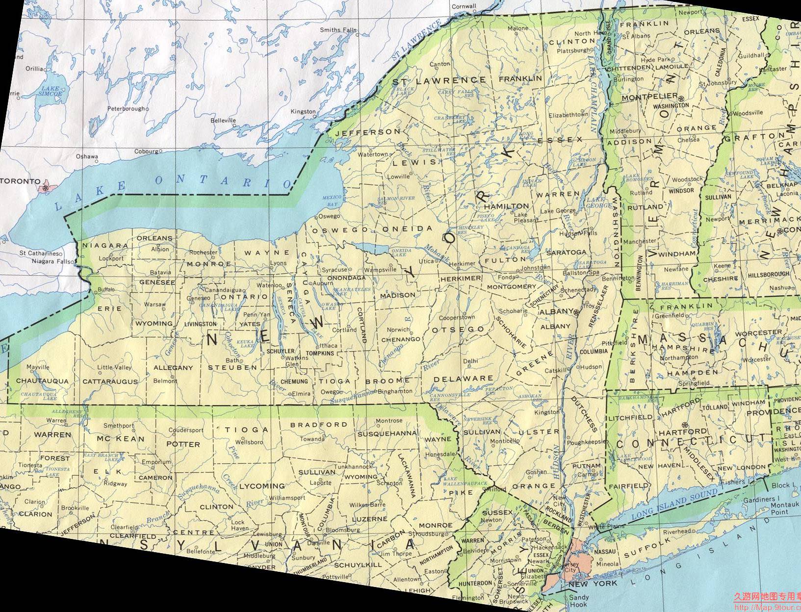 美国New York州政区图