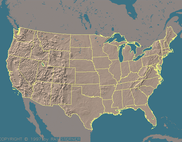 美国地形图