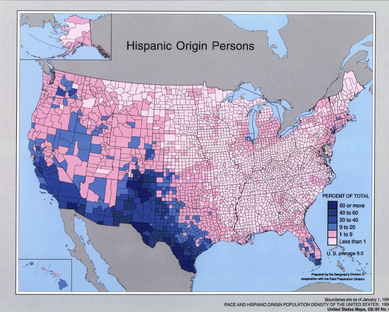 美国人口密度分布图