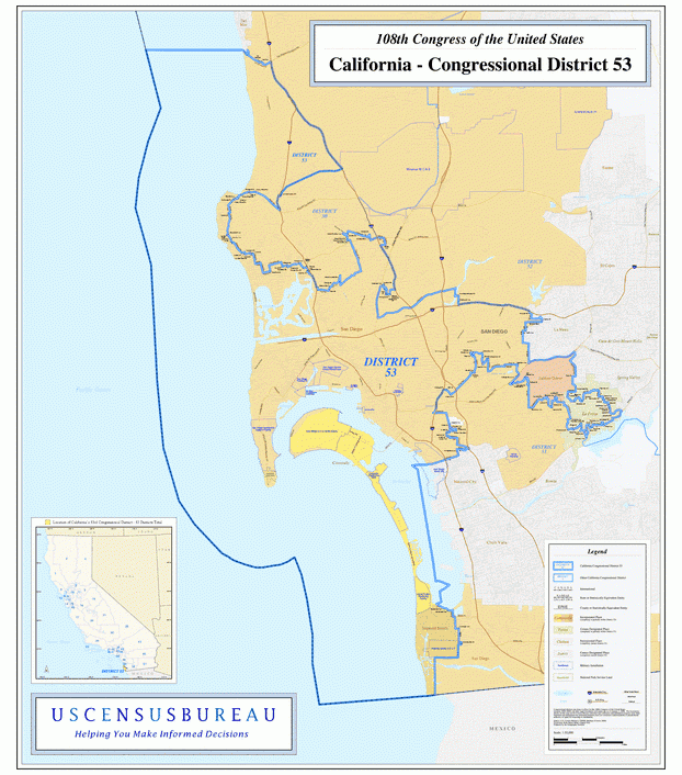 加利福尼亚州行政区划图
