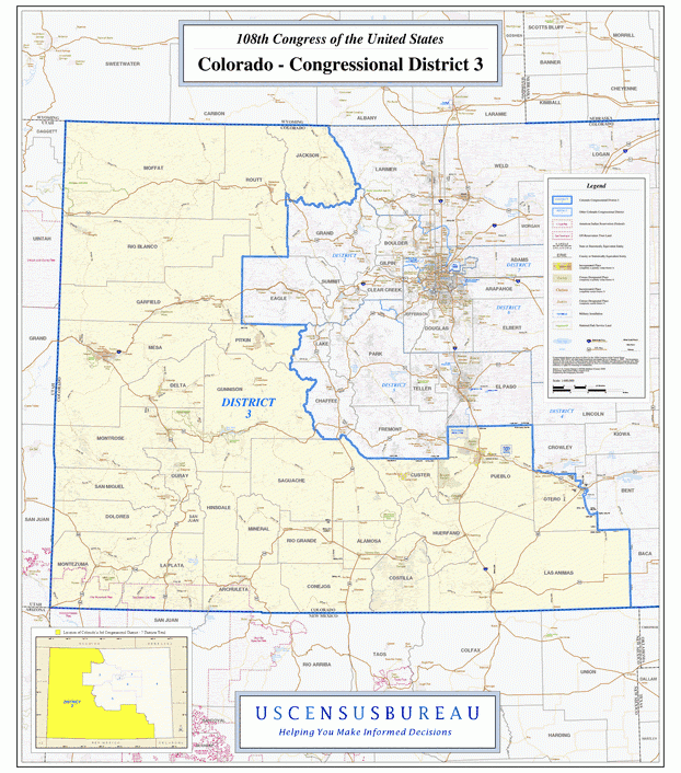 科罗拉多州行政区划图