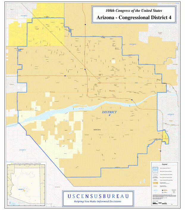 亚利桑那州行政区划图