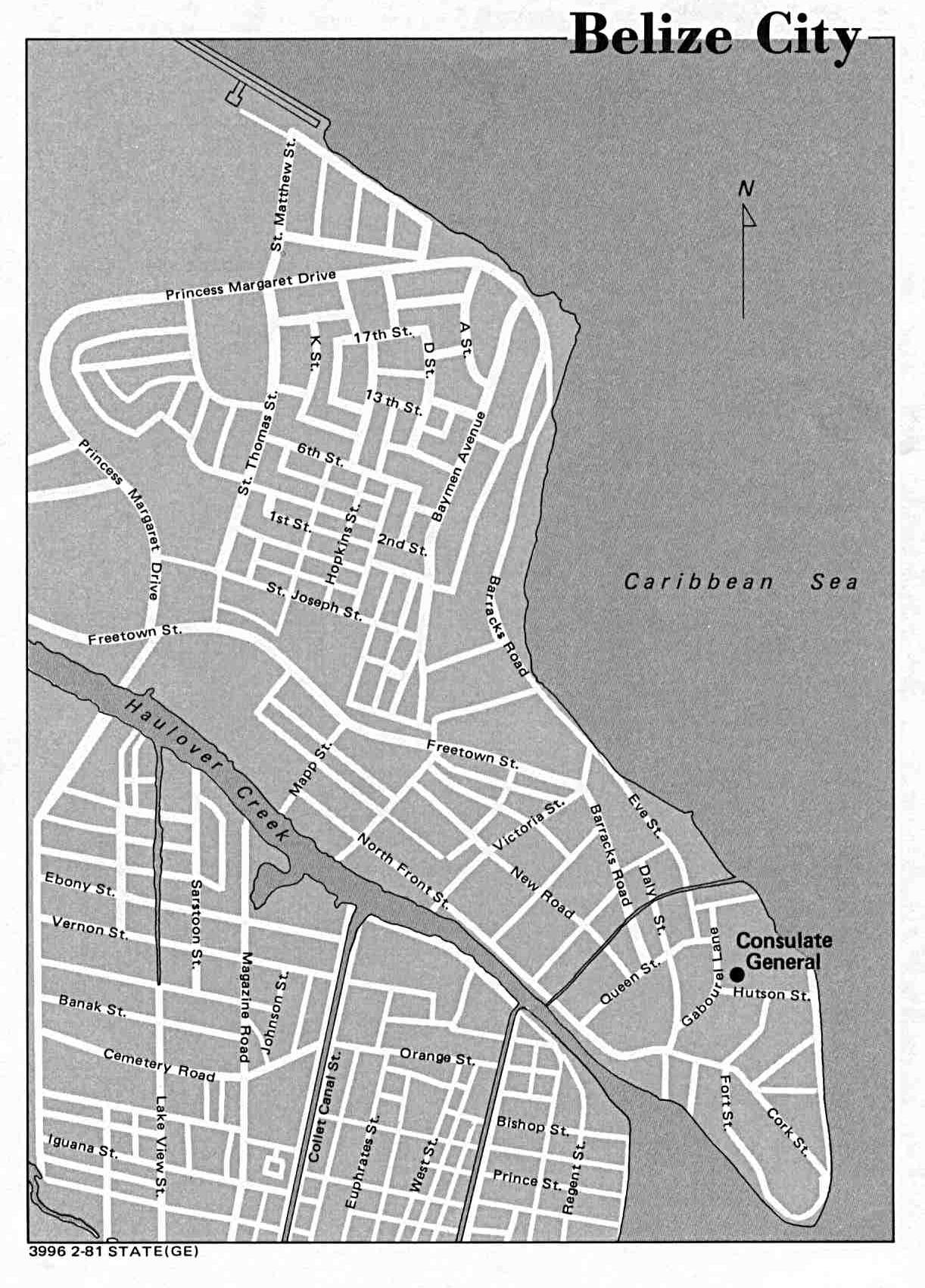 伯利兹城市地图