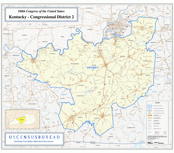 肯塔基州行政区划图